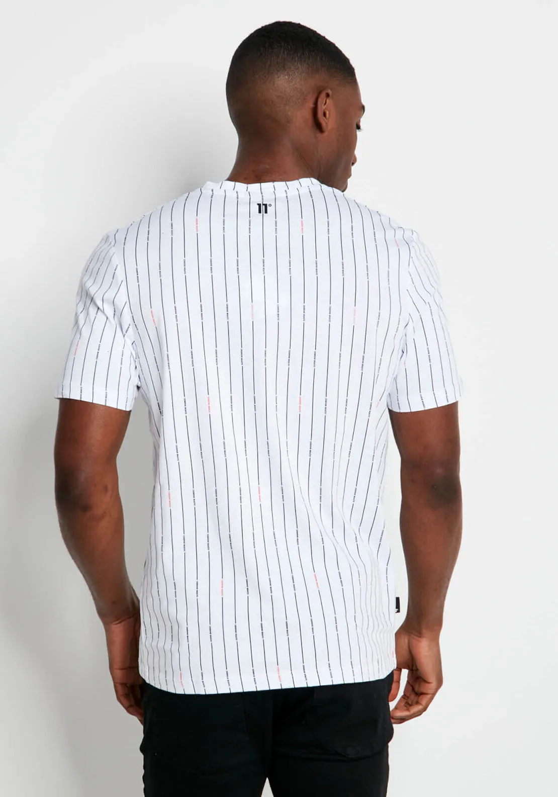 11 Degrees Vertical Stripe T-Shirt, White