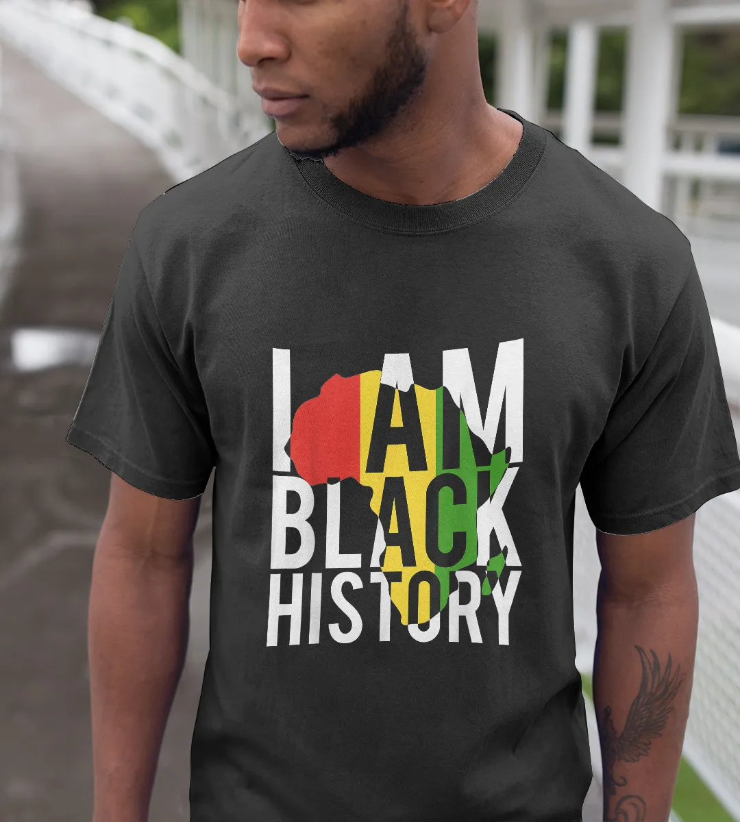 1sttheworld T-Shirt - I Am Black History T-Shirt Black A35