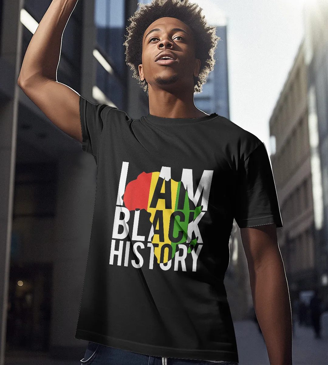 1sttheworld T-Shirt - I Am Black History T-Shirt Black A35