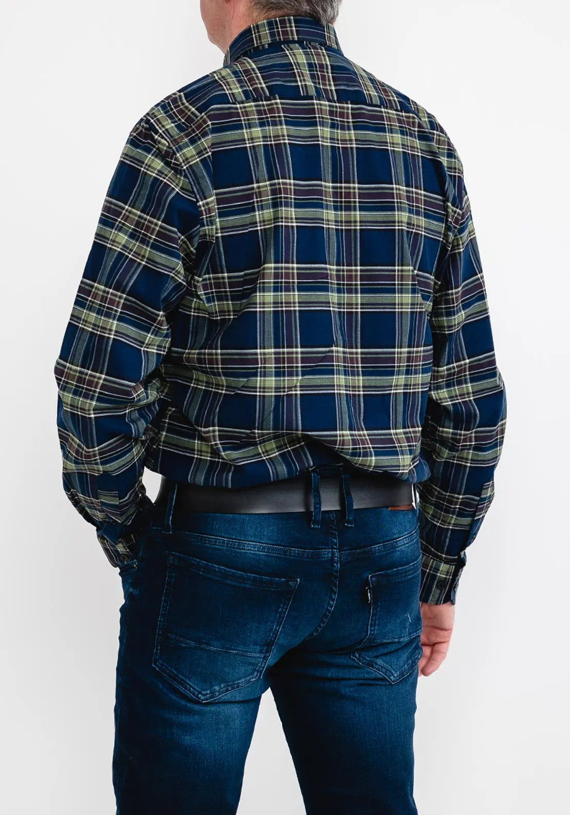 6th Sense Check Shirt, Navy & Green