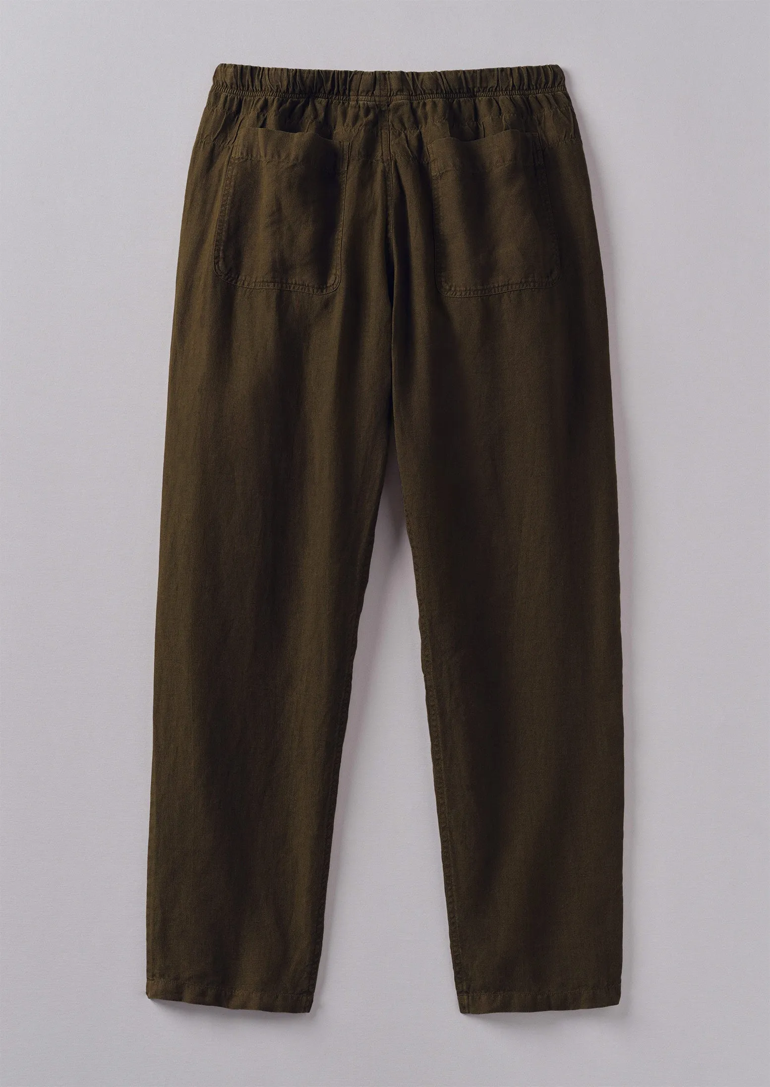 Alfie Garment Dyed Linen Pants | Olive