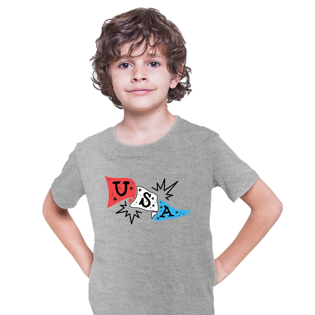 American Flag Baseball Footbal Kids Shirt