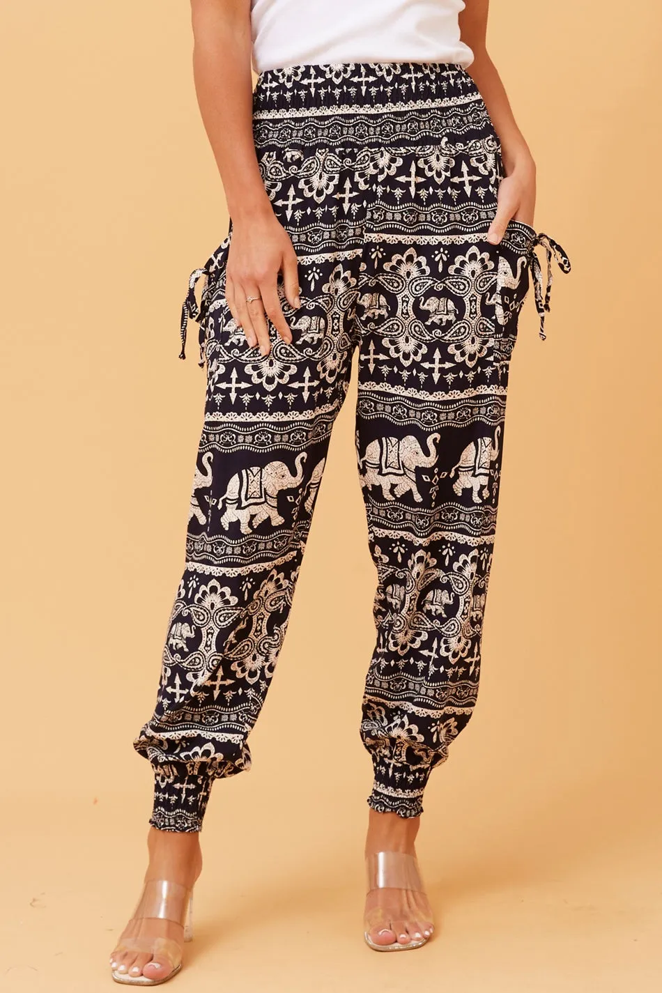 ANIMAL PRINT BOHO HAREM PANTS