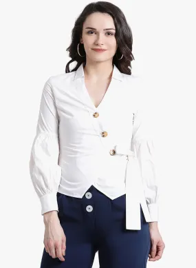 Asymmetric Placket Full Sleeve Shirt