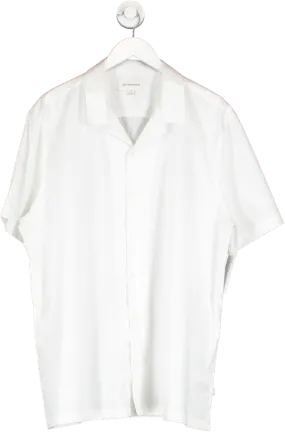 Autograph White Cotton Rich Cuban Collar Shirt UK XL