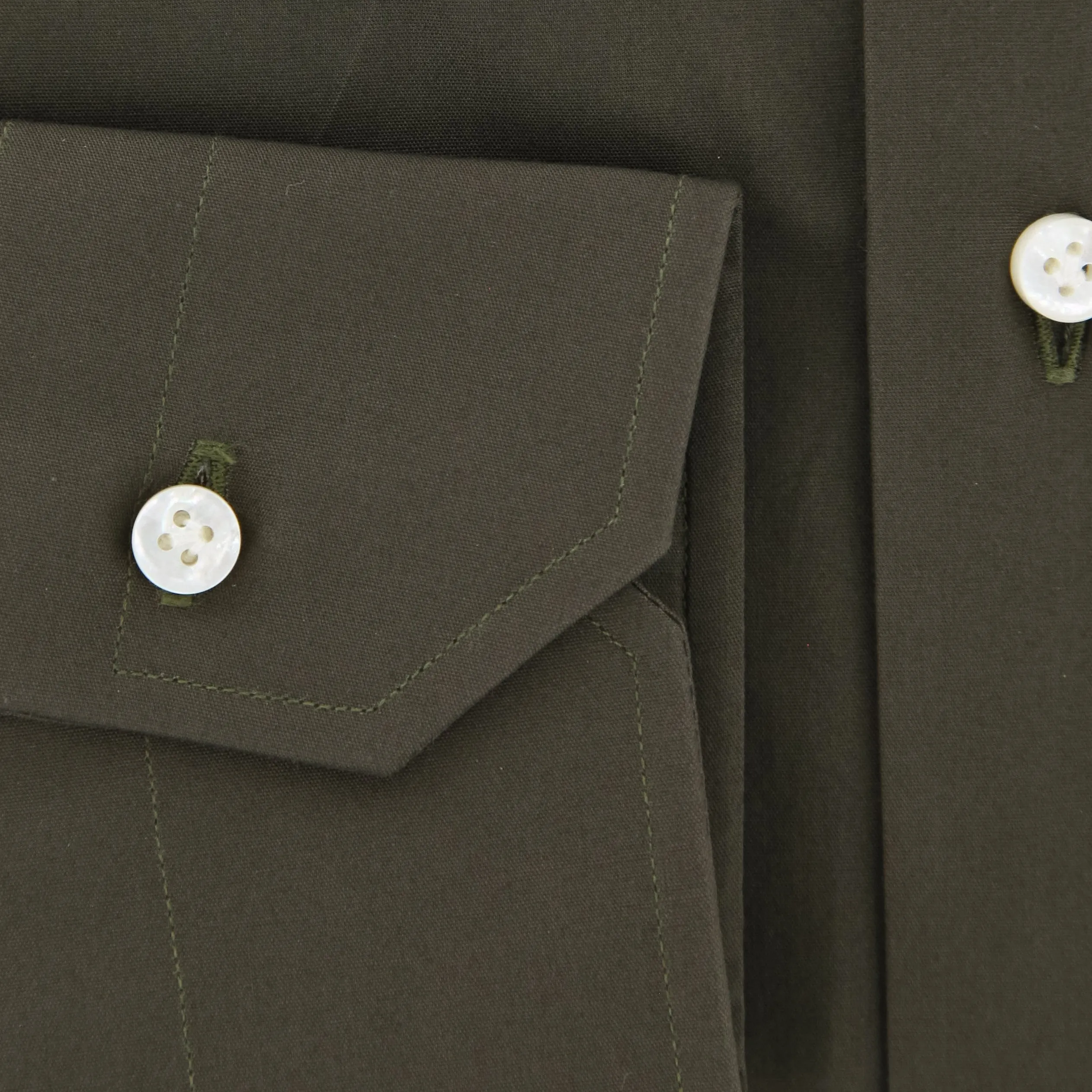 Barba Napoli Olive Green Shirt - Extra Slim