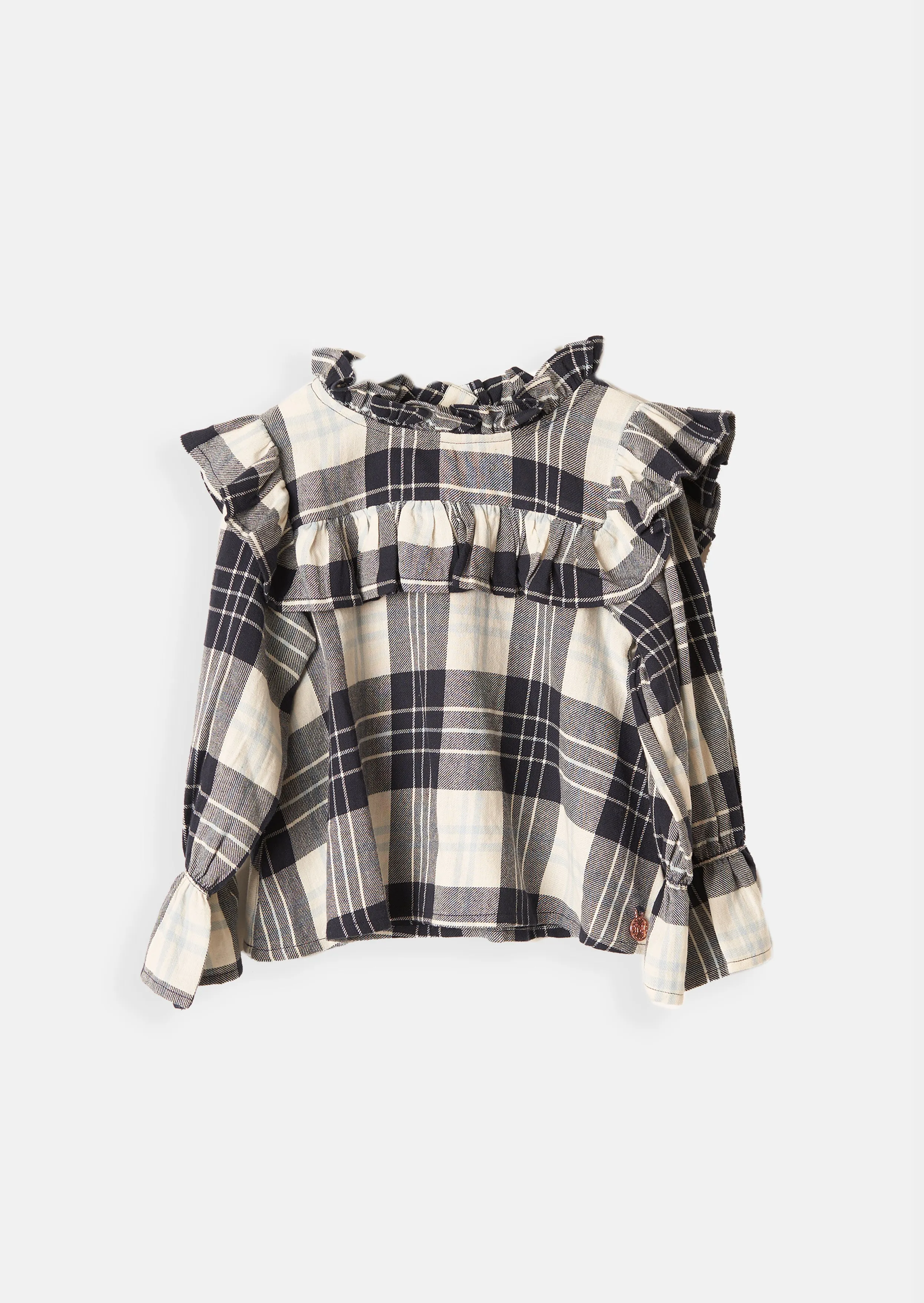 Belle Check Ruffle Yolk Blouse