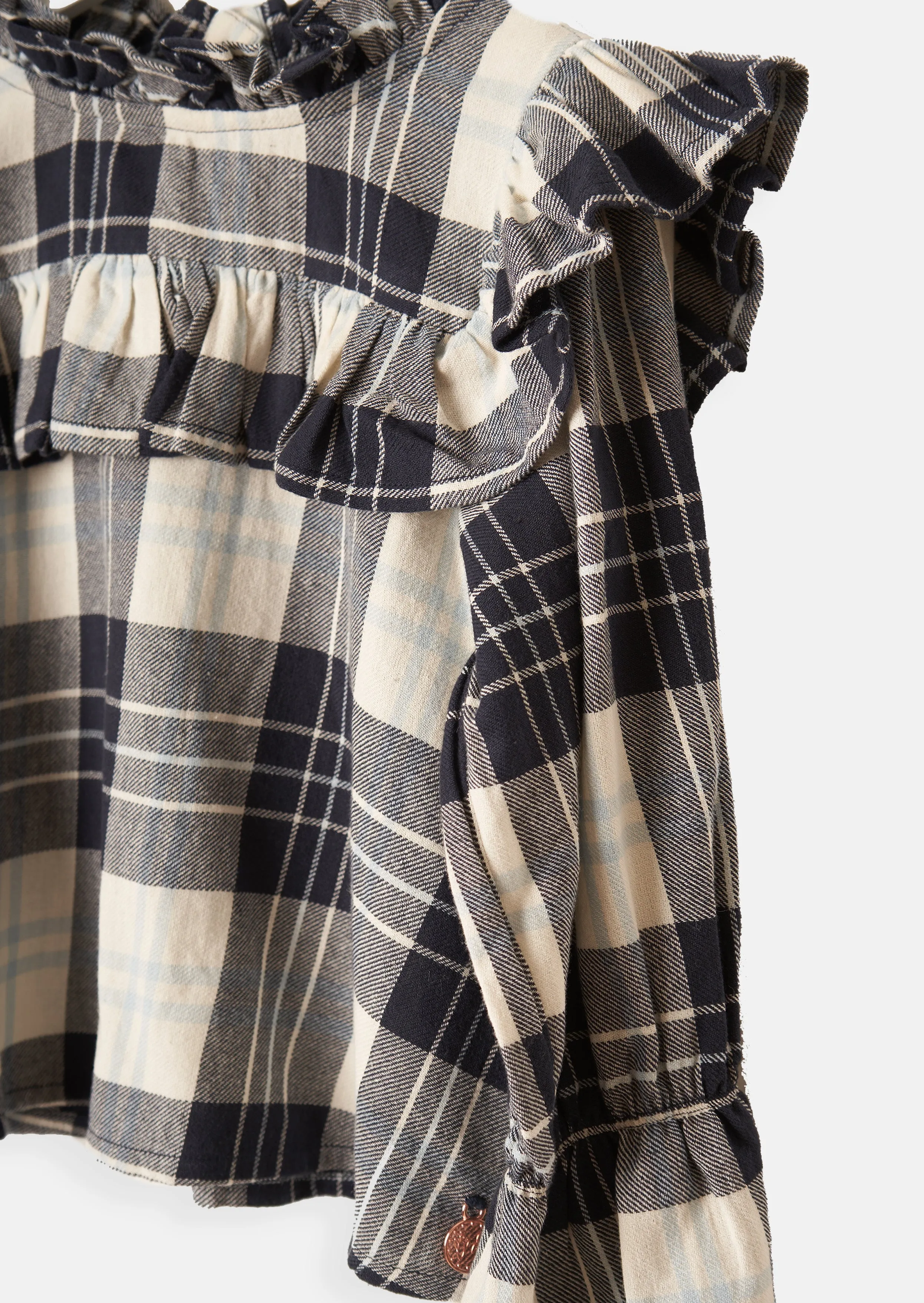 Belle Check Ruffle Yolk Blouse