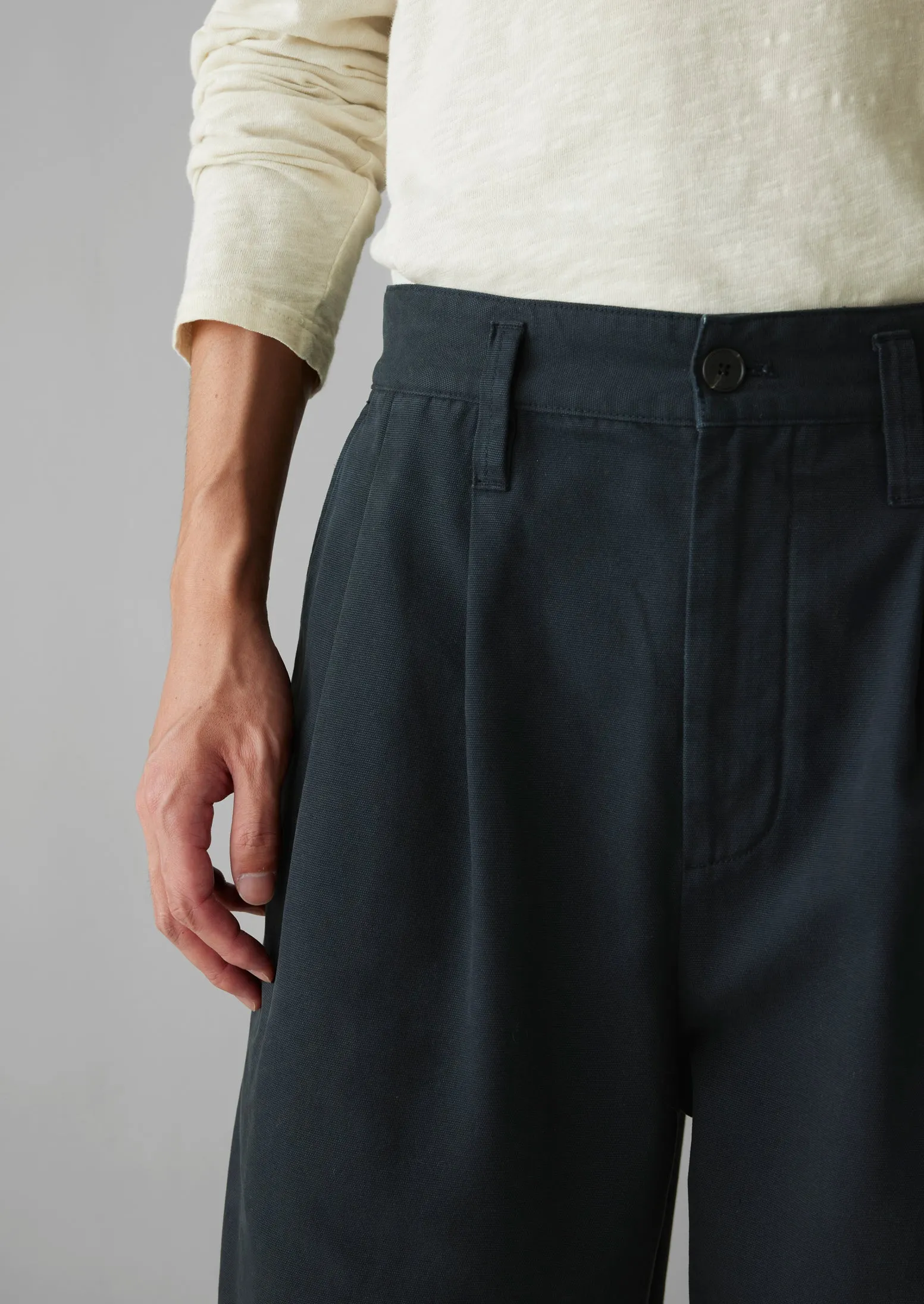 Bill Cotton Wide Leg Pants | Dark Navy