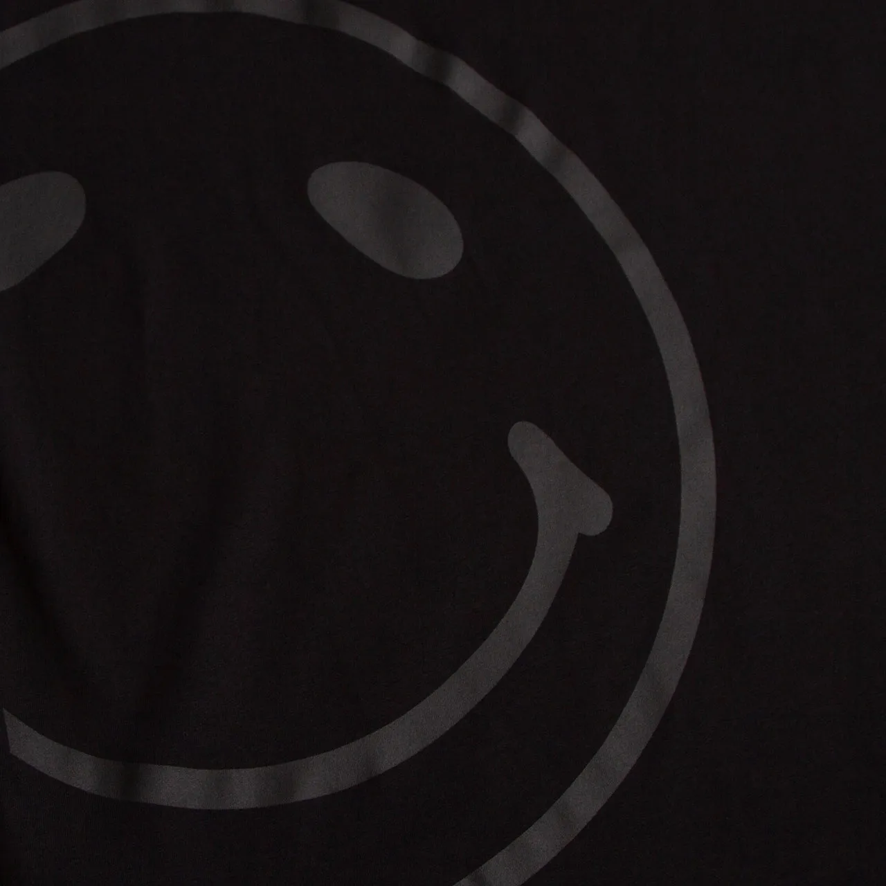 Black On Black Side Smiley - Oversized Tshirt - Black