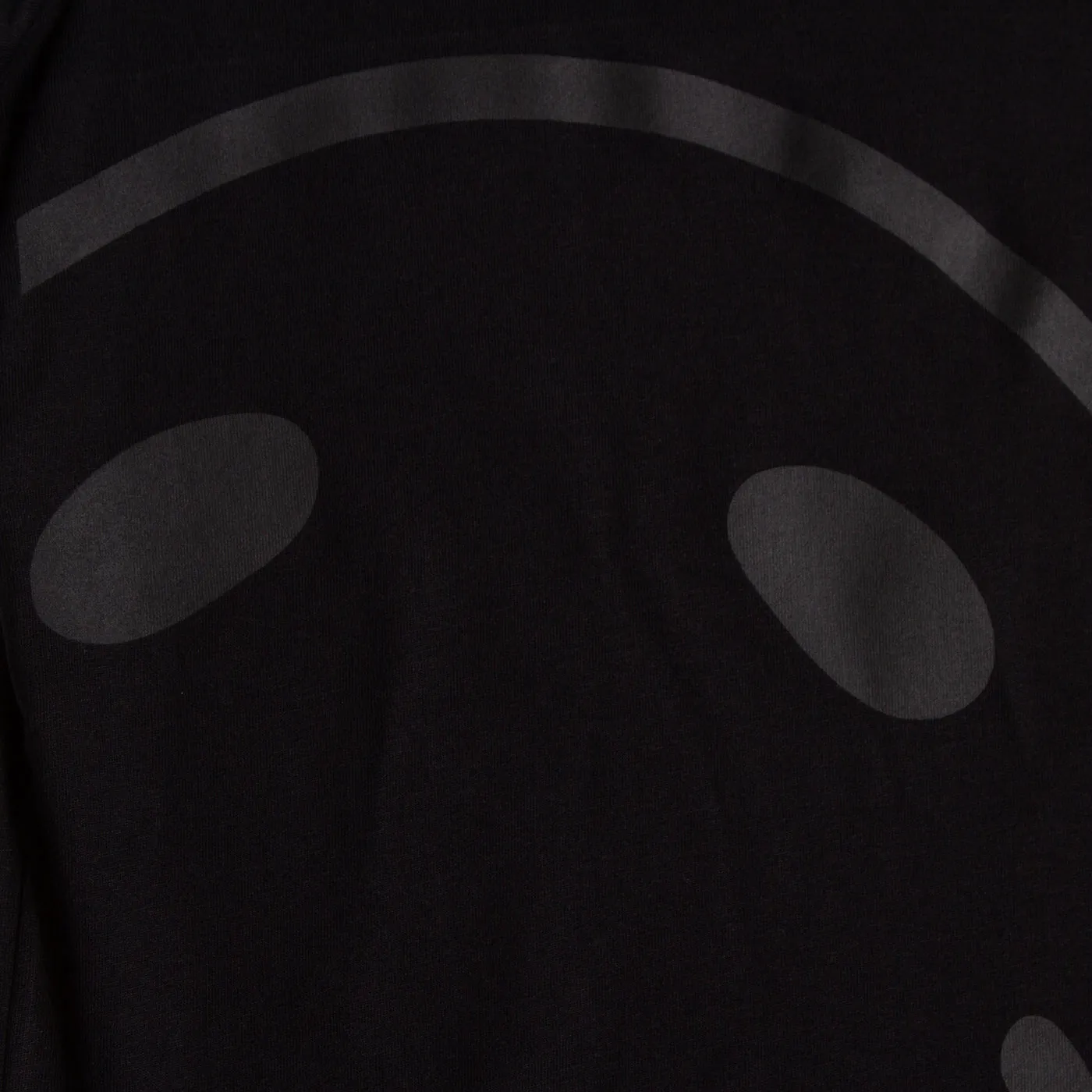 Black On Black Side Smiley - Oversized Tshirt - Black