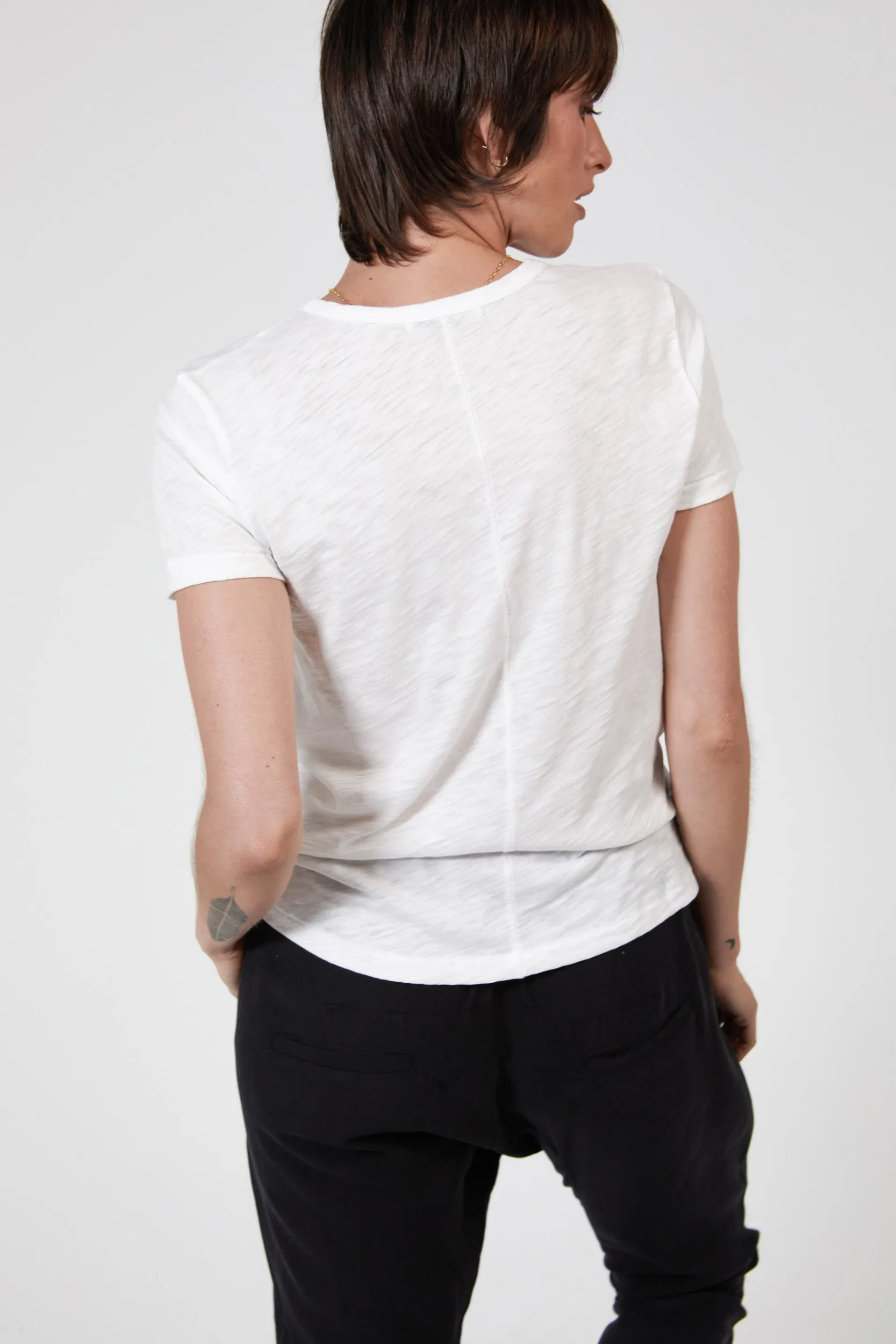 BLAKE SLUB V-NECK - WHITE