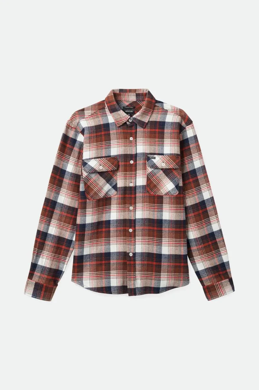 Bowery Flannel - Washed Navy/Sepia/Off White