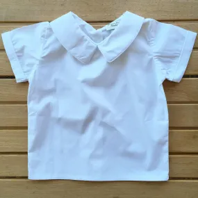 Boys Classic White Shirt with Piped Collar