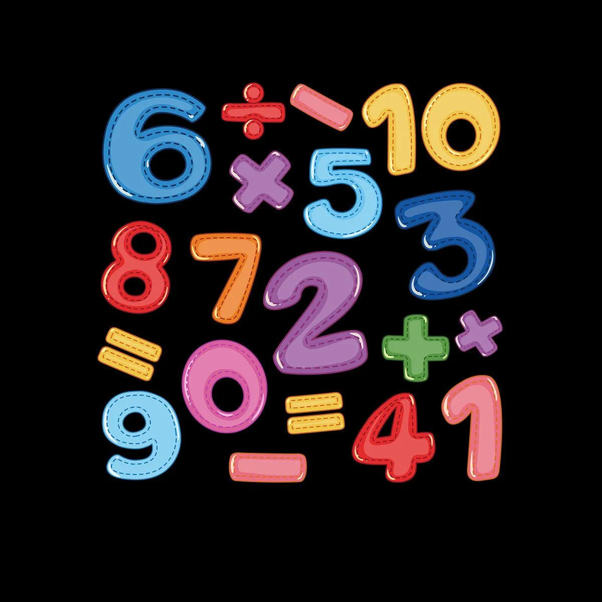 Colourful Number Day 2022 Maths Symbols School T-shirt for Kids