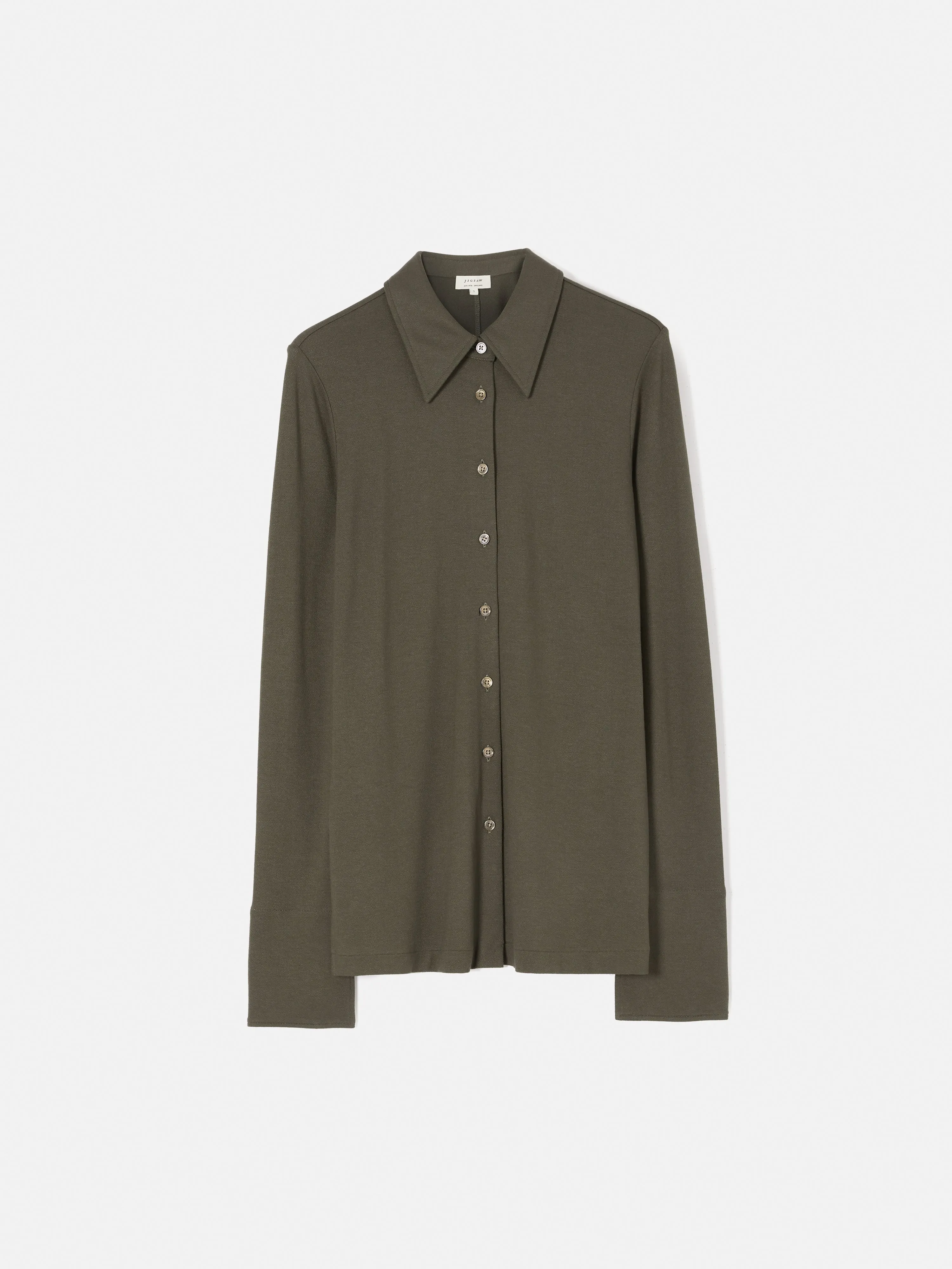 Crepe Jersey Shirt | Green