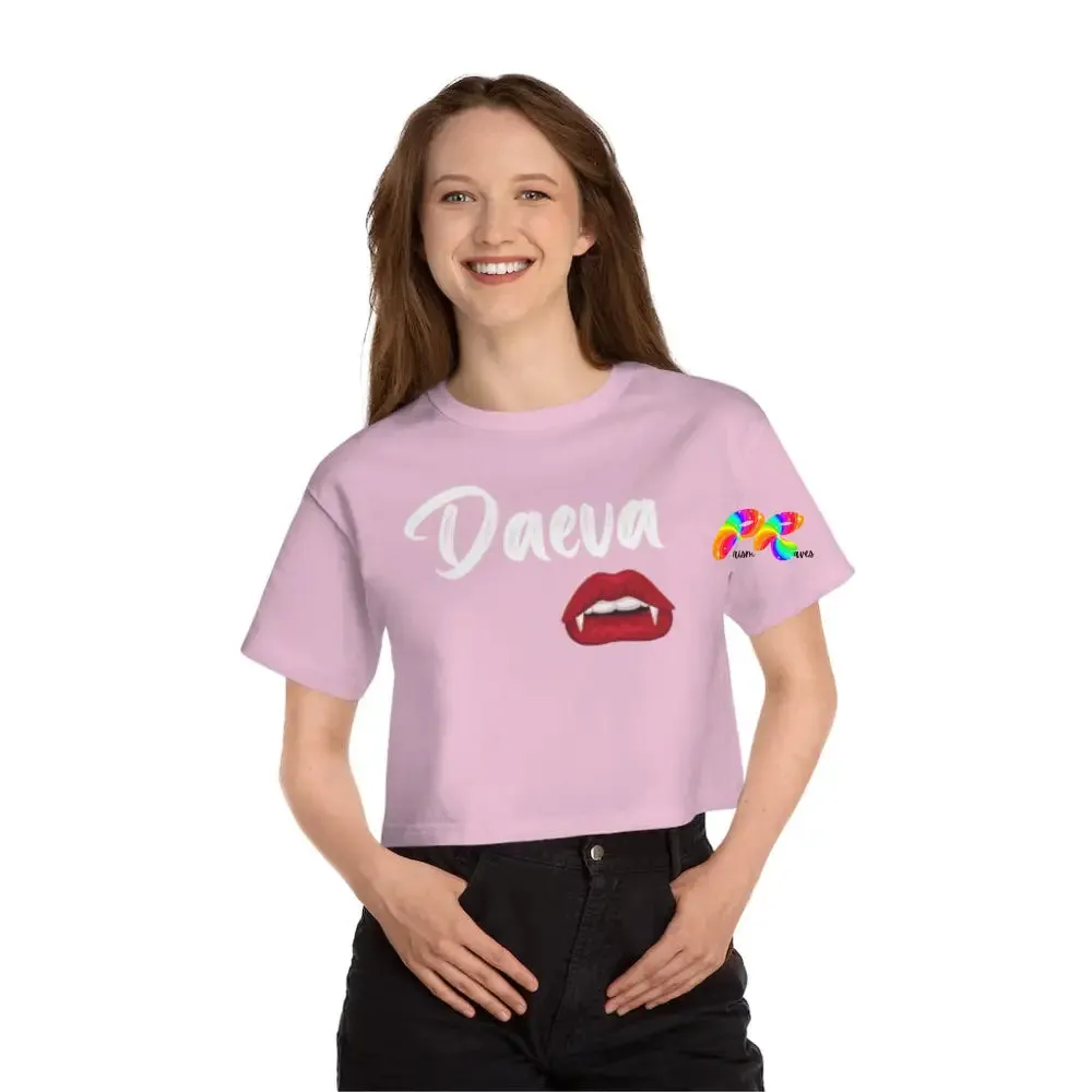 Daeva With Vampire Teeth Champion Cropped T-Shirt