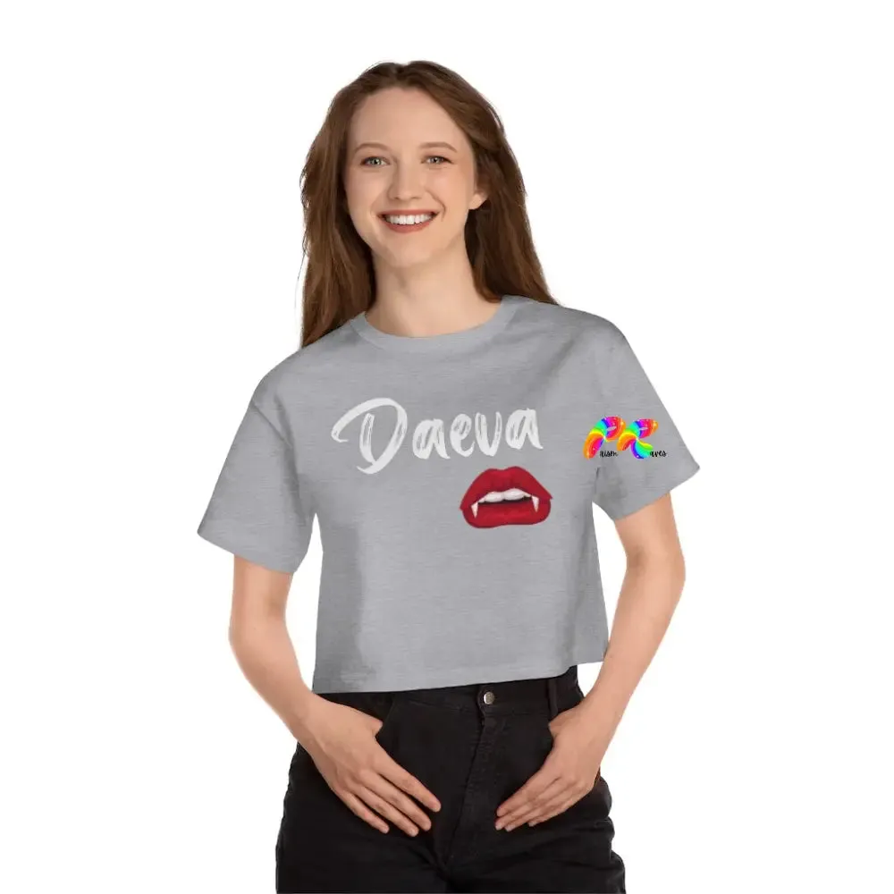 Daeva With Vampire Teeth Champion Cropped T-Shirt