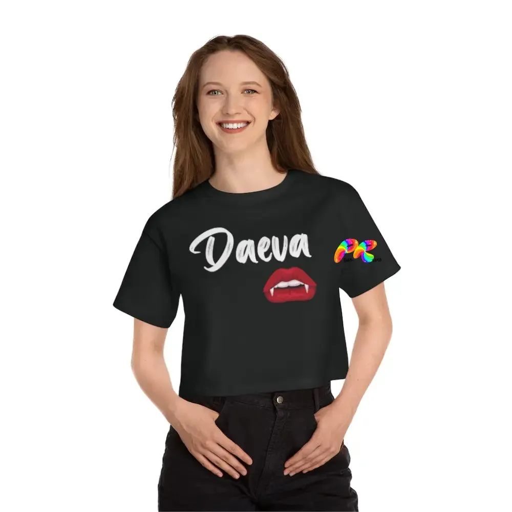 Daeva With Vampire Teeth Champion Cropped T-Shirt