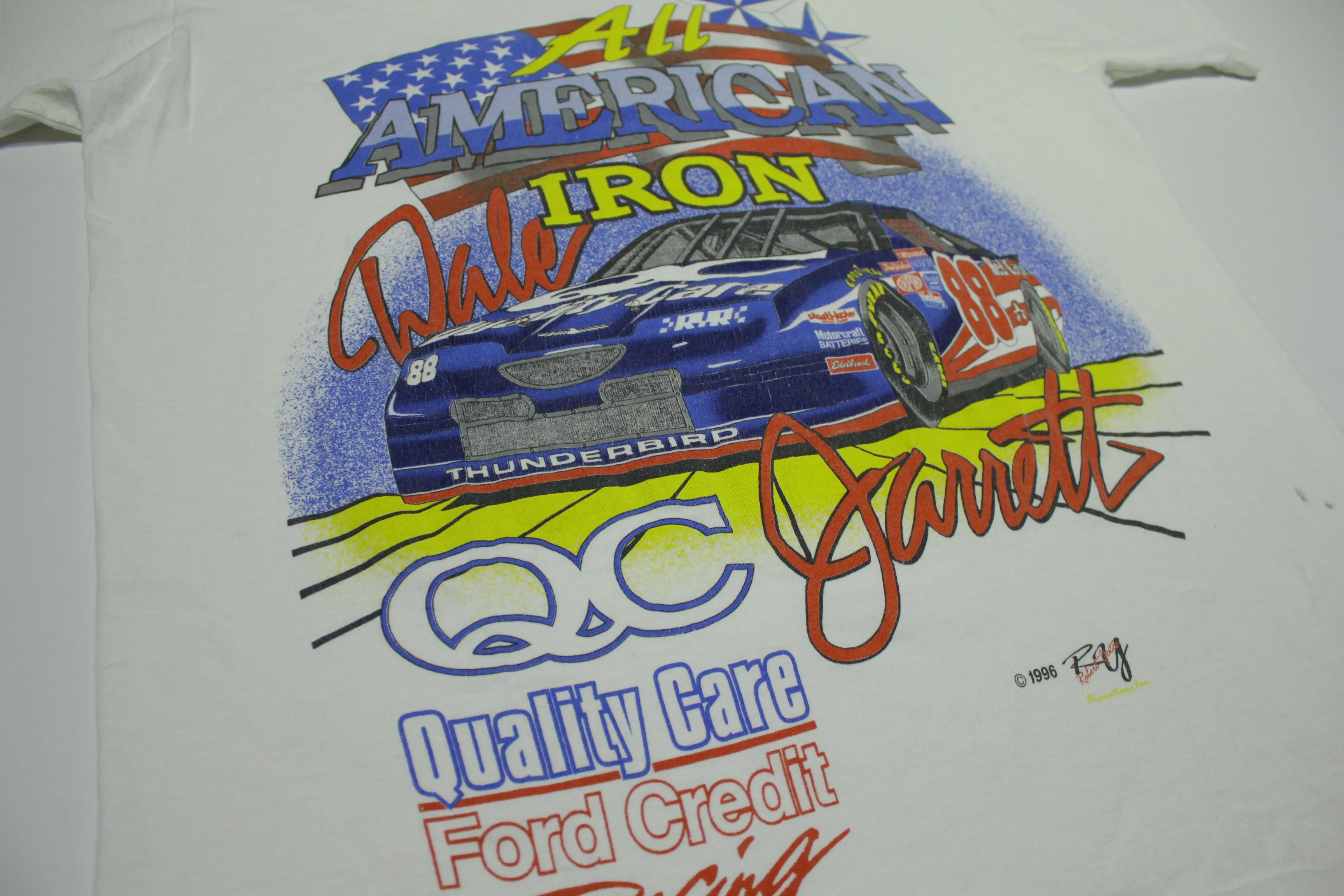 Dale Jarrett All American Iron Vintage 90's Nascar 88 QC Racing Single Stitch FOTL T-Shirt