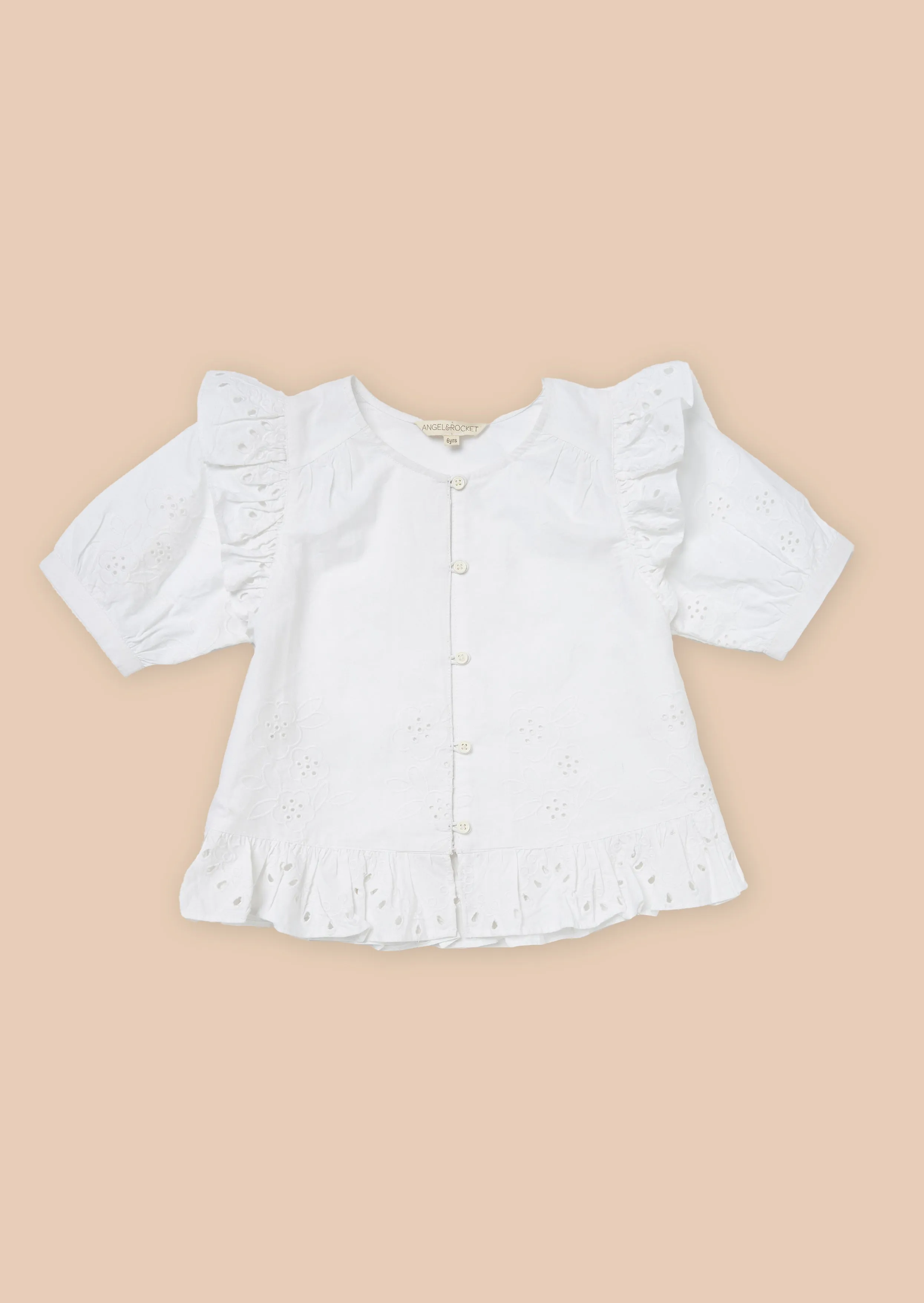 Eden White Broderie Woven Top