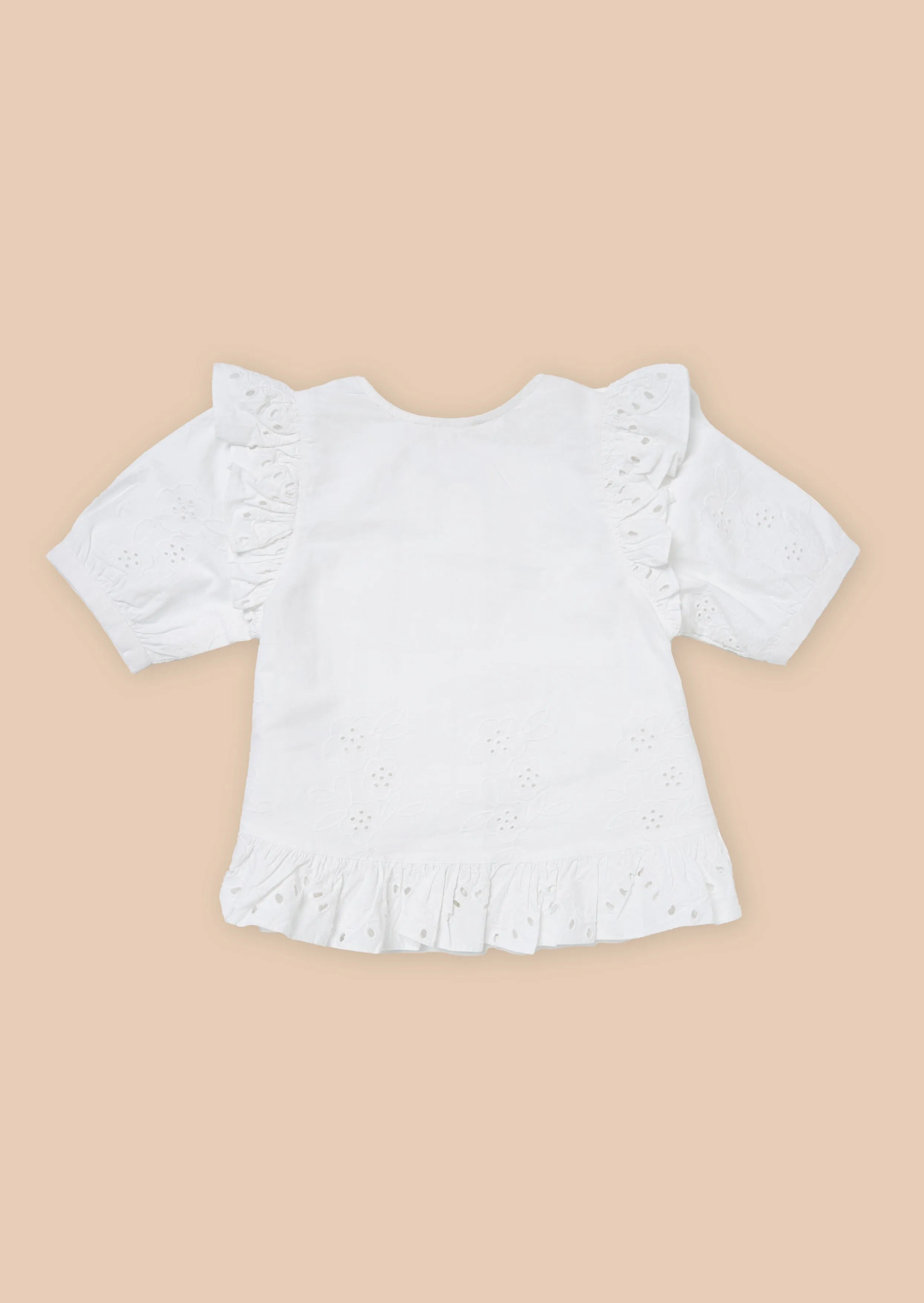 Eden White Broderie Woven Top