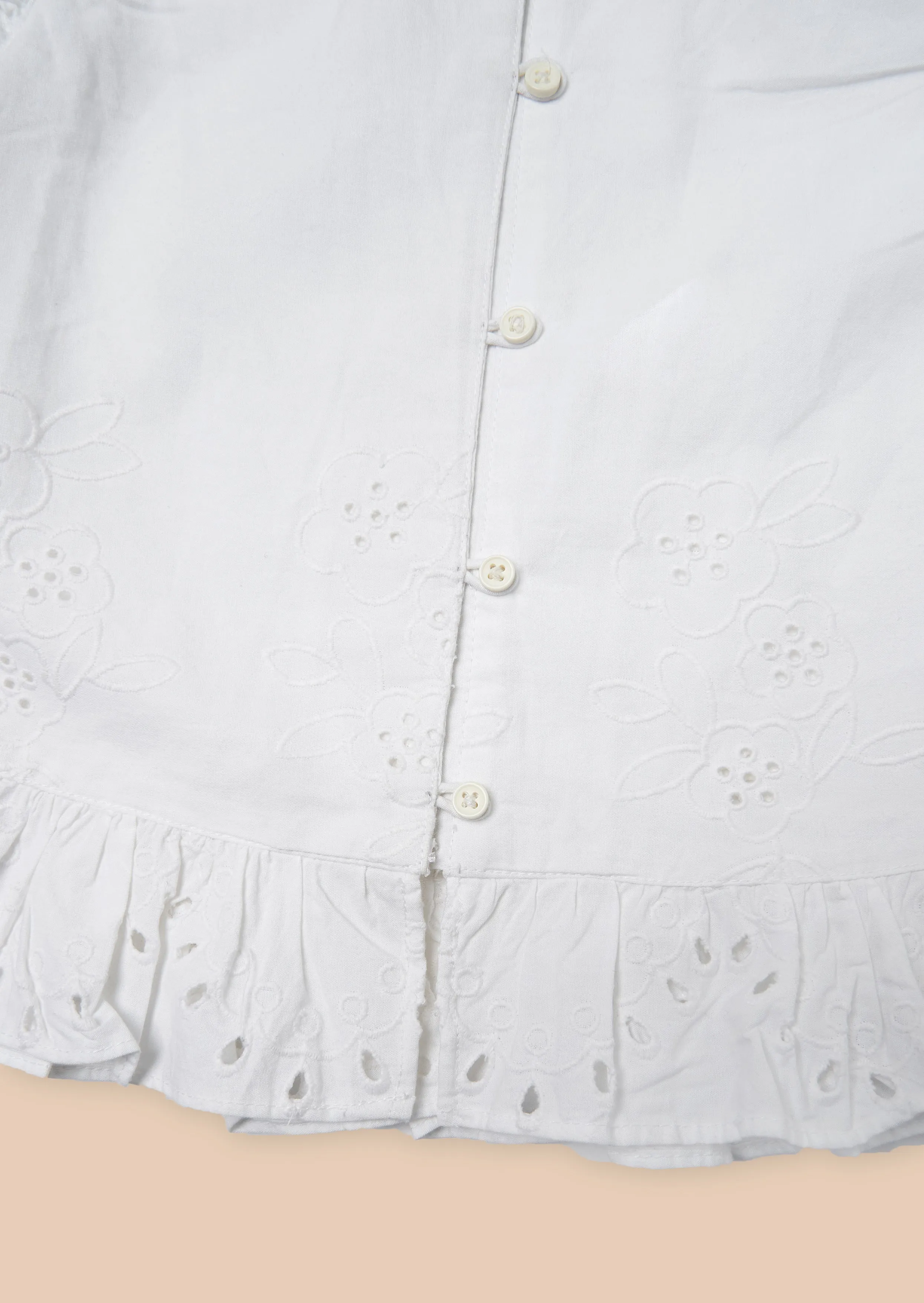 Eden White Broderie Woven Top