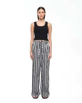 EVERYDAY WIDE LEG PANT - BLACK/WHITE STRIPE