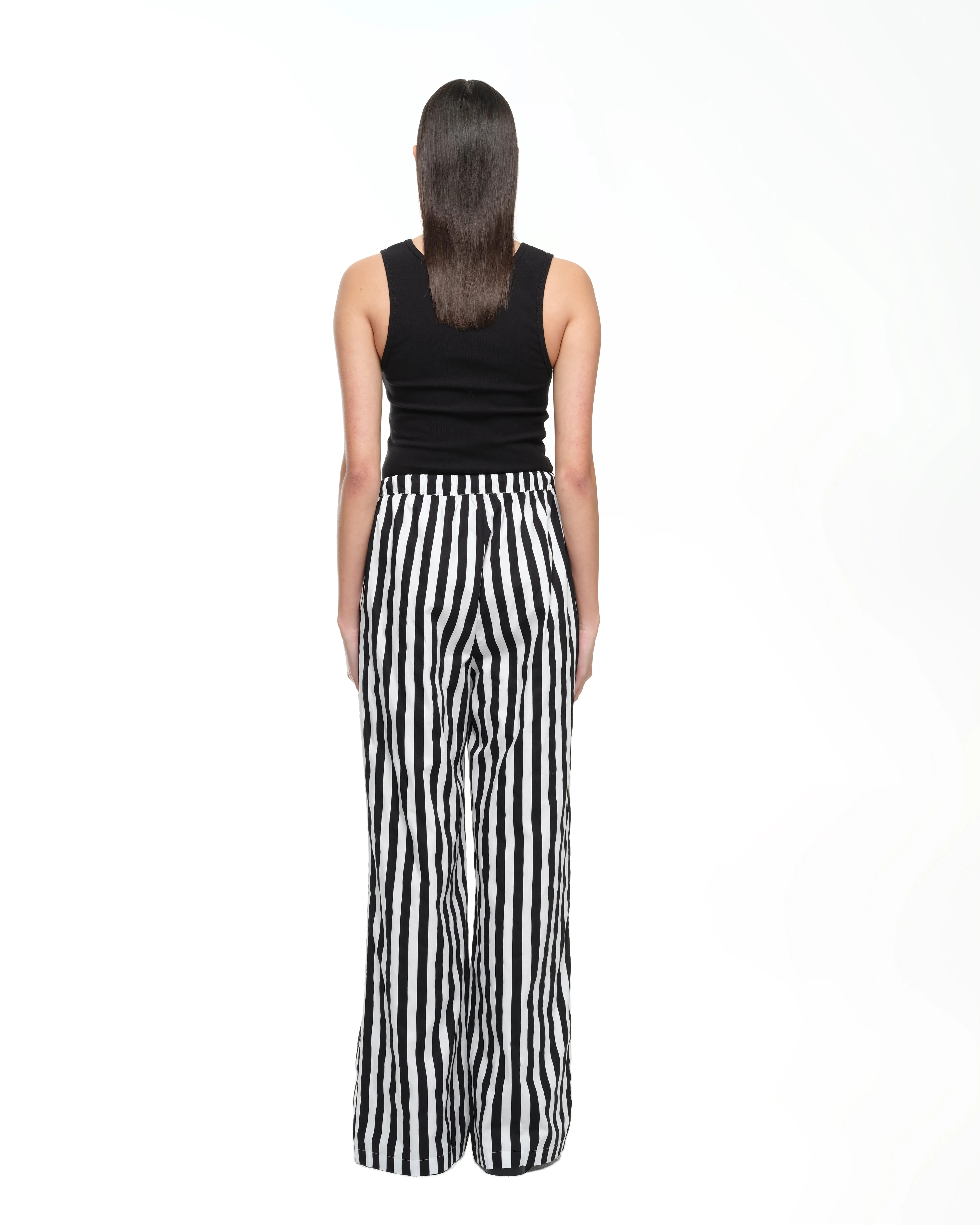 EVERYDAY WIDE LEG PANT - BLACK/WHITE STRIPE