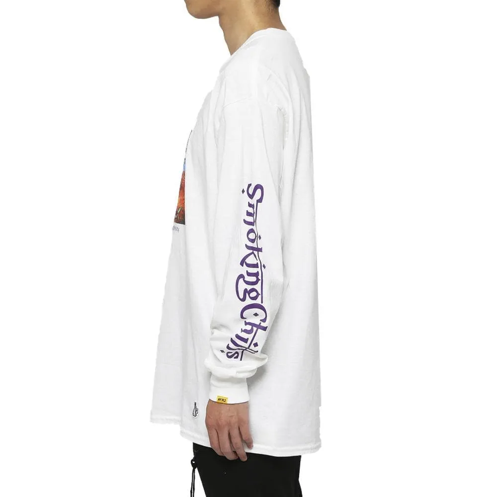 FUCKING RABBIT SMOKING CHILLUM L/S TEE -WHITE