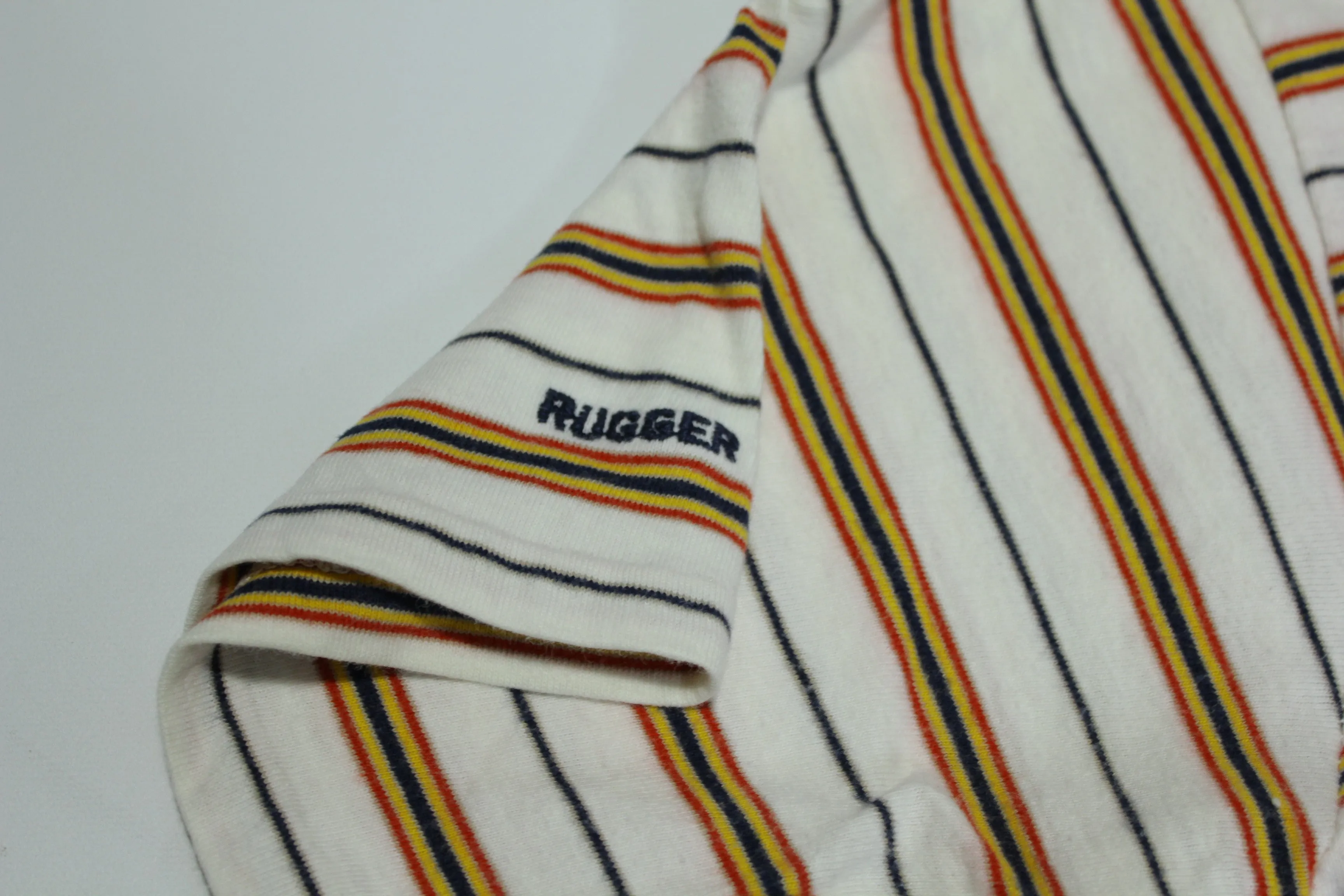 Gant The Rugger Made In USA Vintage 80's Striped Golf Polo Shirt