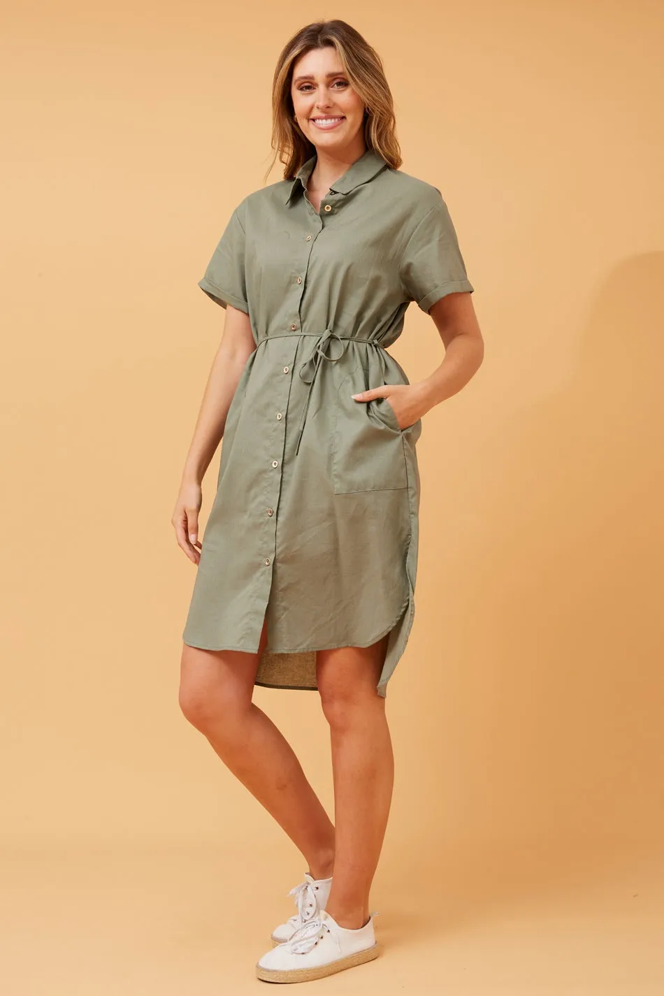 GERALDINE LINEN SHIRT DRESS