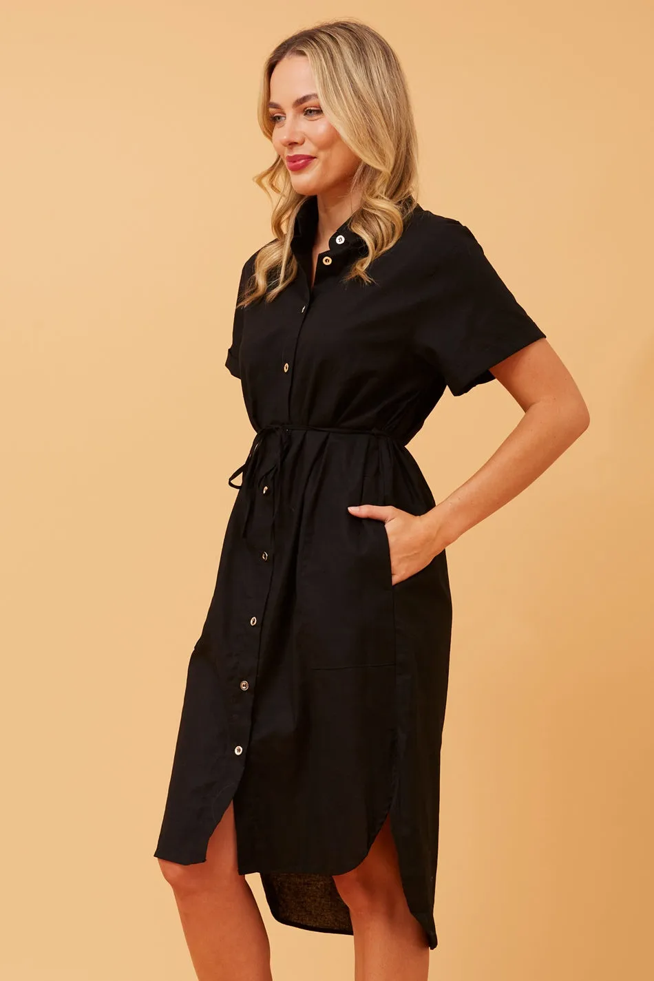 GERALDINE LINEN SHIRT DRESS