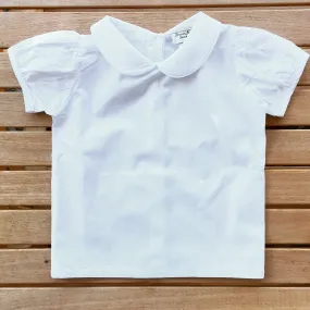 Girls White Top with Peter Pan Collar