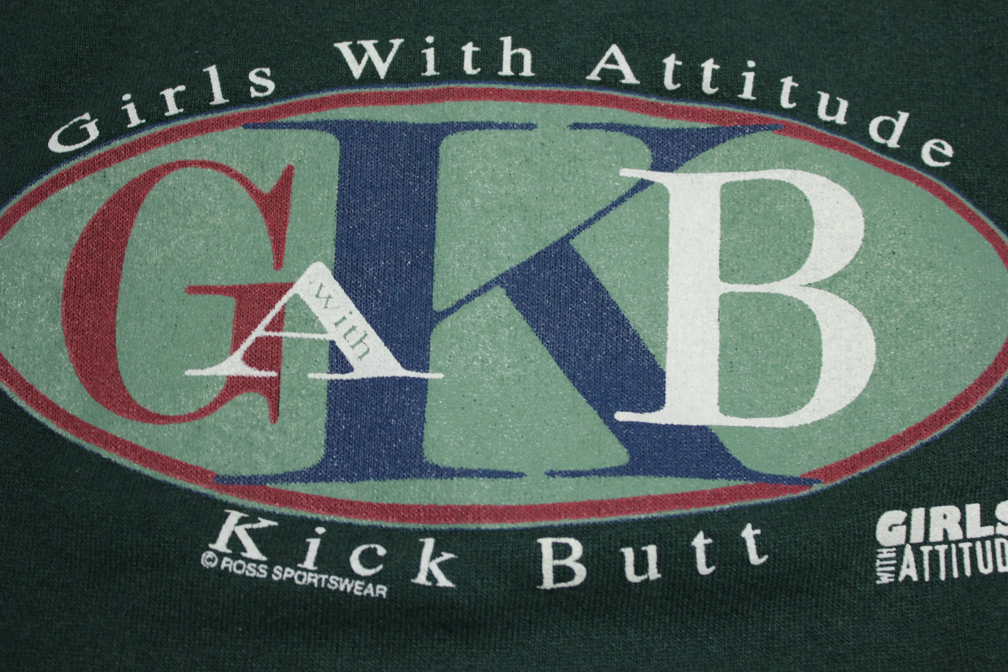 Girls With Attitude Kick Butt Vintage 90's Crewneck Made in USA Sweatshirt