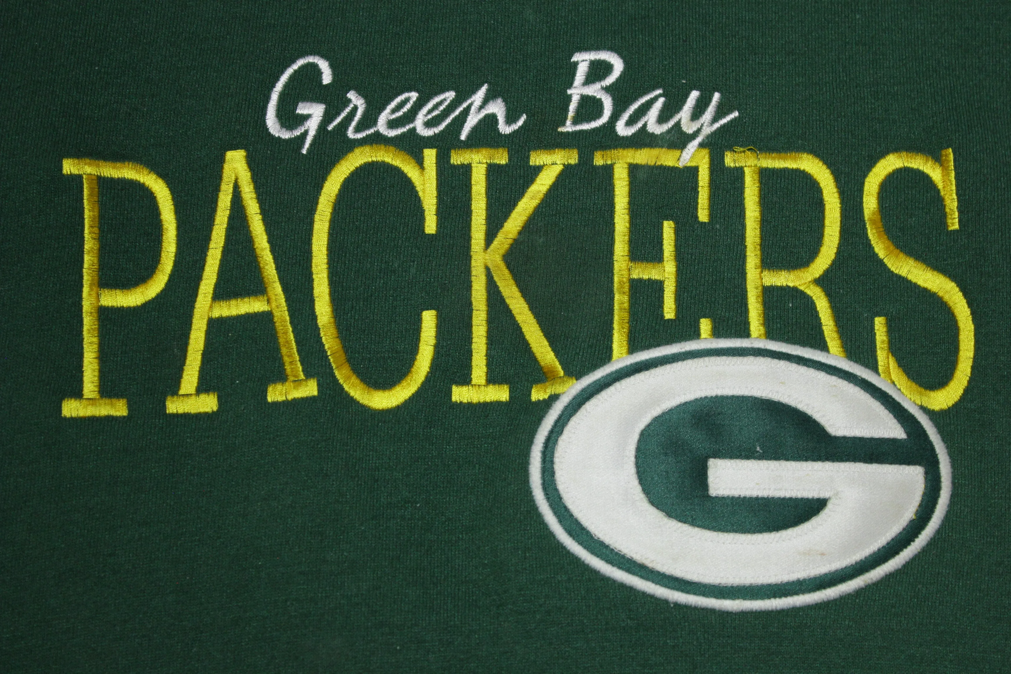 Greenbay Packers Big Logo Vintage 90's Russell Made in USA Crewneck Sweatshirt