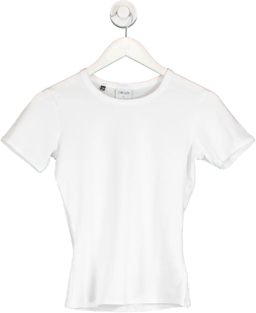 gymshark White Cotton T Shirt Body Fit UK XS