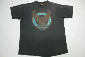 Harley Davidson Motorcycles Vintage 1990 Downtown Seattle Eagle Single Stitch T-Shirt