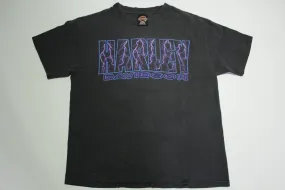 Harley Davidson Motorcycles Vintage 90's American Thunder Purple Lightning T-Shirt