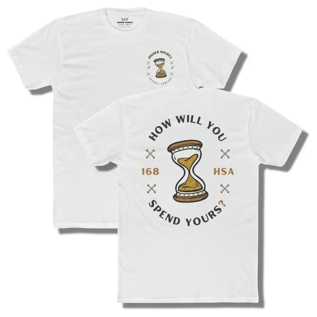 How Will You Spend Your 168? - White - Dark Gold