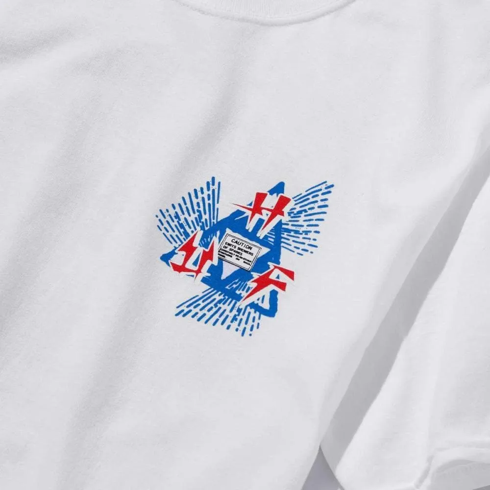 HUF FLASHING WHEEL TT S/S TEE-WHITE