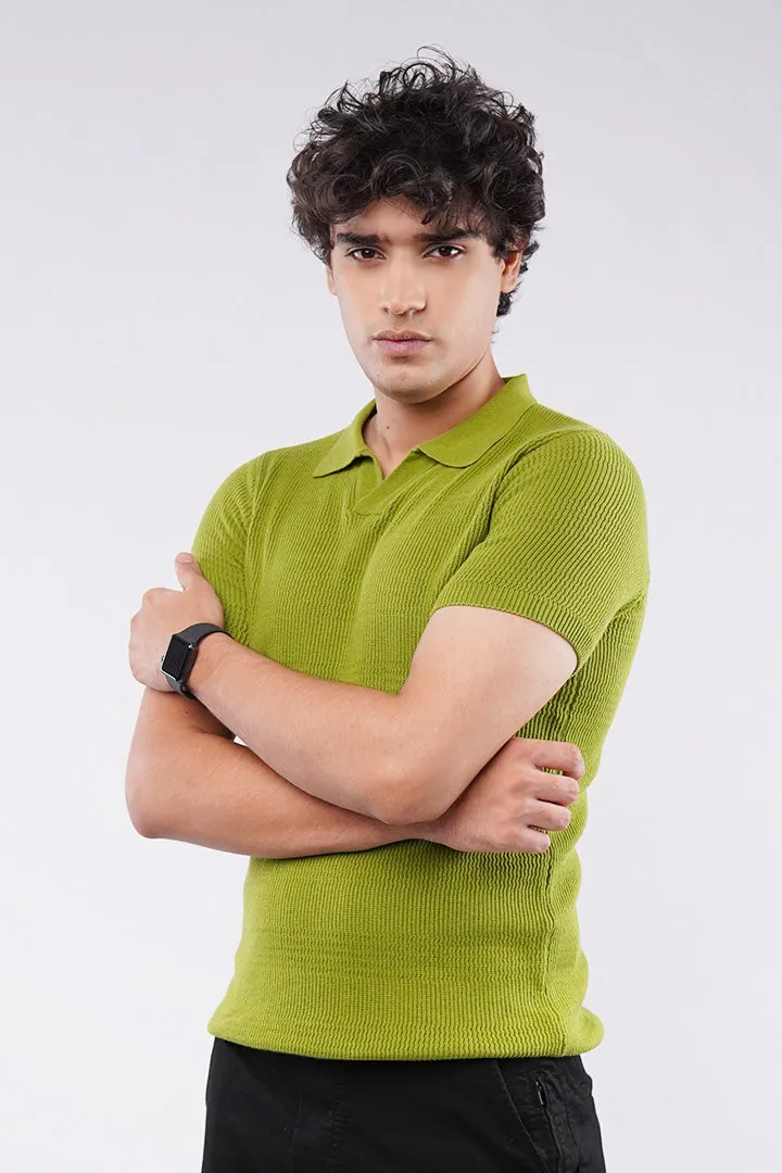 Johnny Collar Polo Shirt - Lime Green