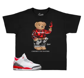 Kids Fire Red 3 Shirt - Cheers Bear - Black