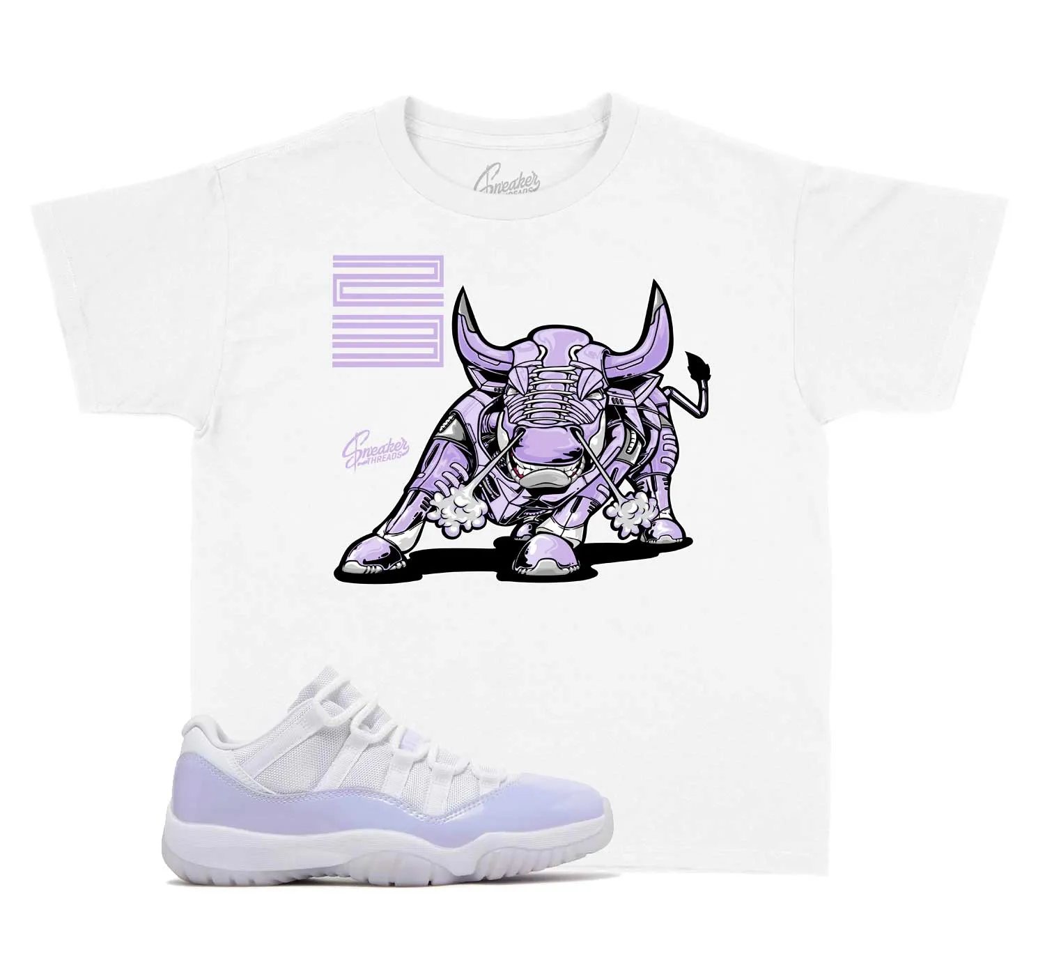 Kids Pure Violet 11 Shirt - Bull -White