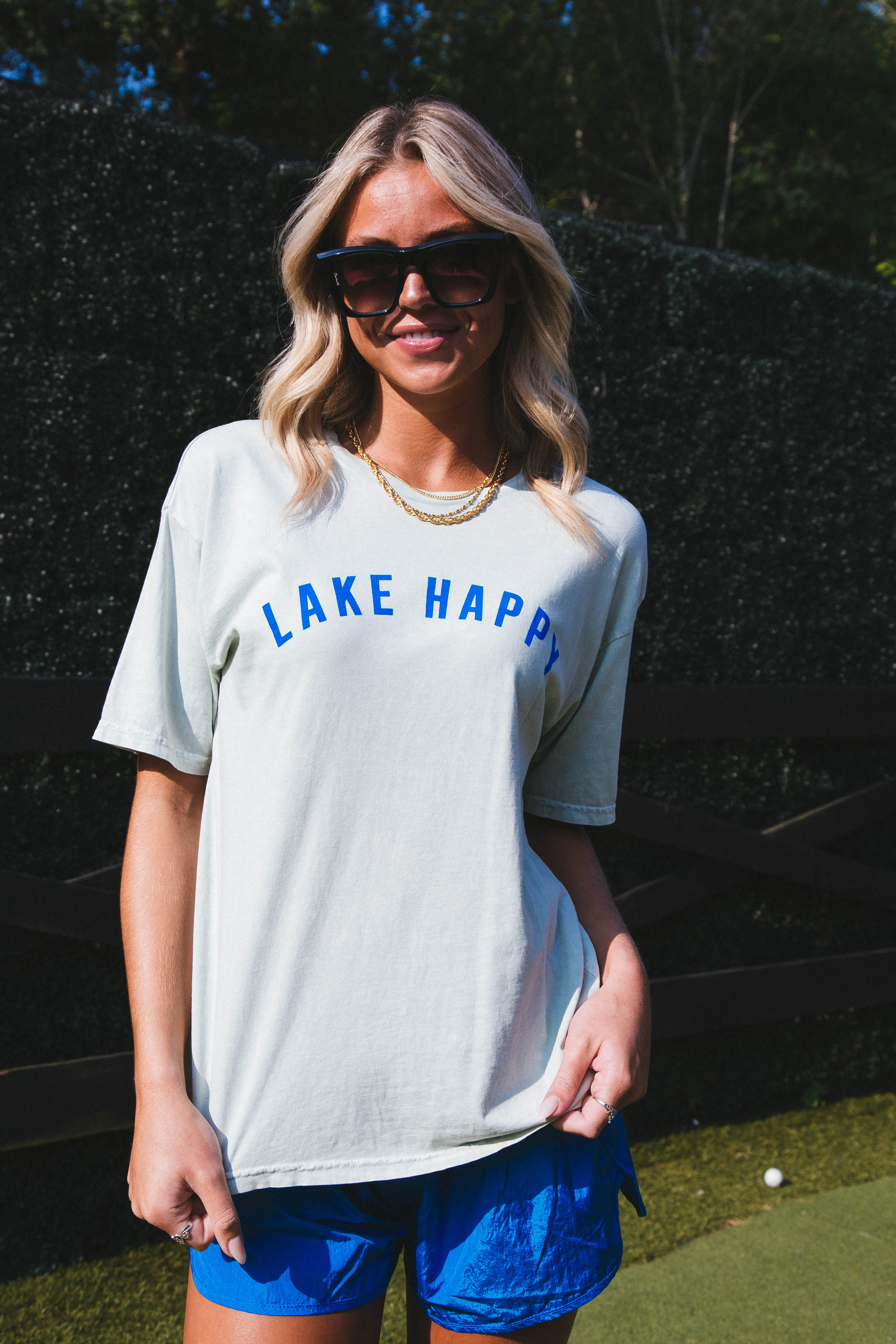 Lake Happy Graphic Tee, Sage