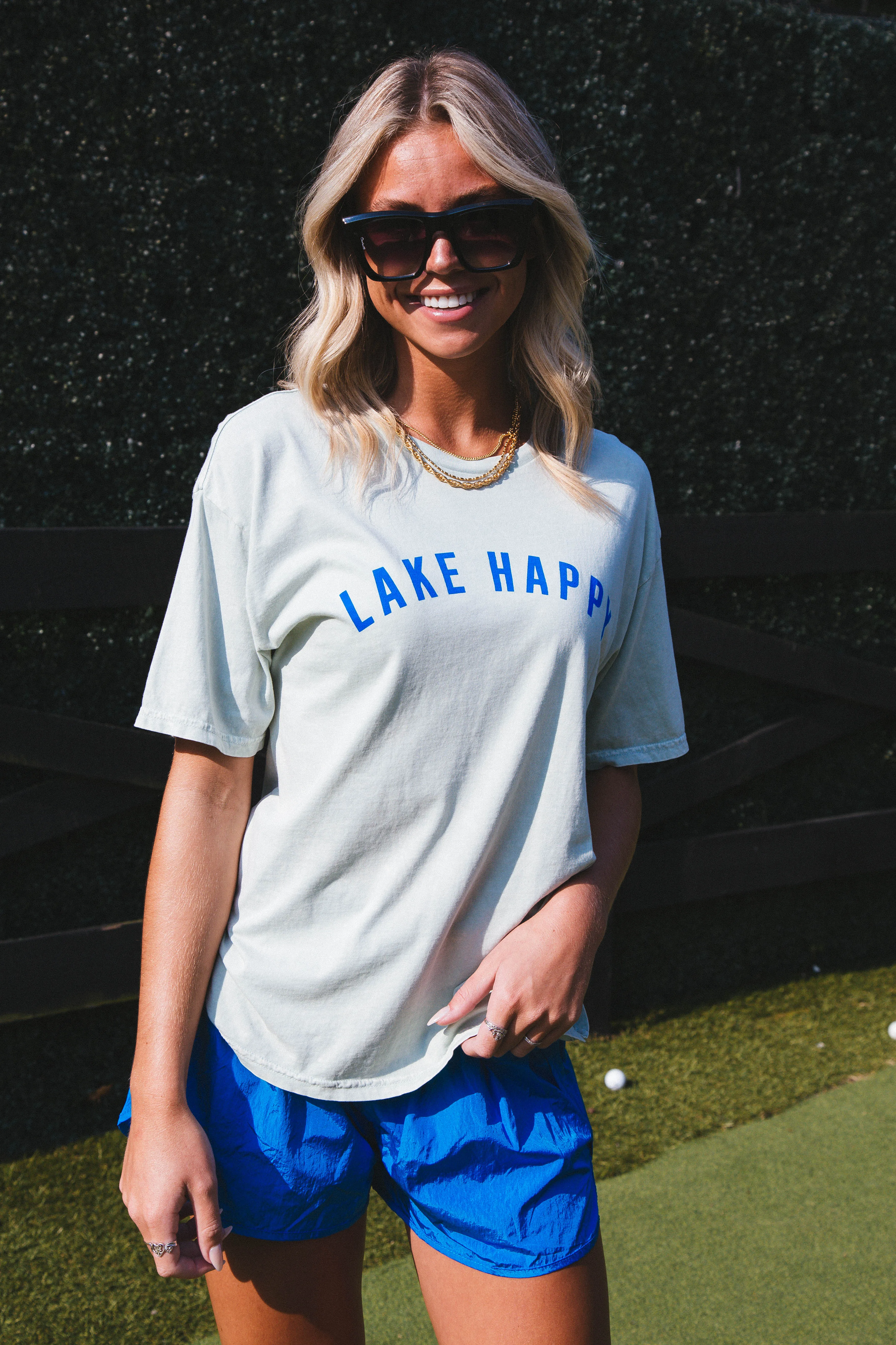 Lake Happy Graphic Tee, Sage