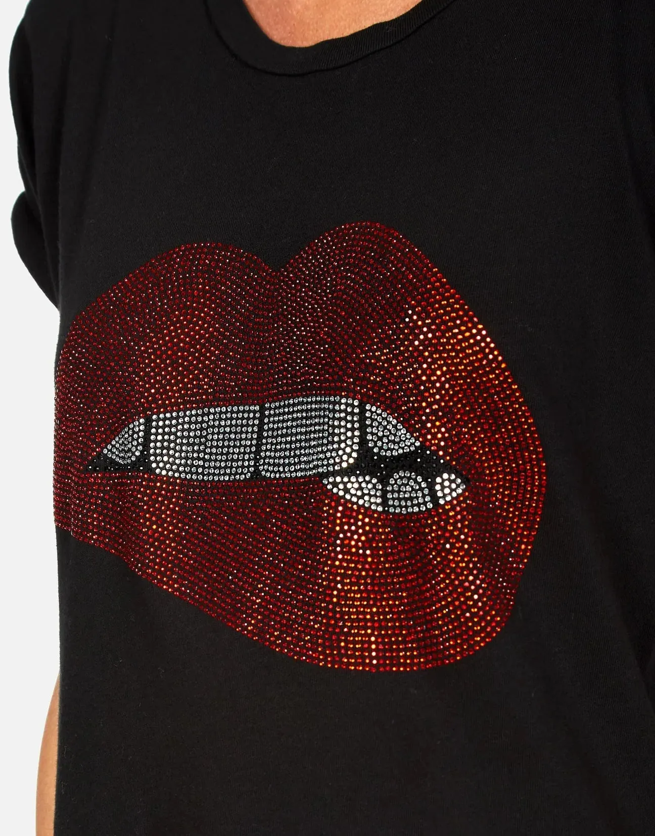 Lauren Moshi Edda Crystal Biting Lip T-Shirt