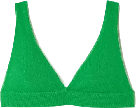 Lisa Yang Green Cappuccine Cashmere Bralette UK S