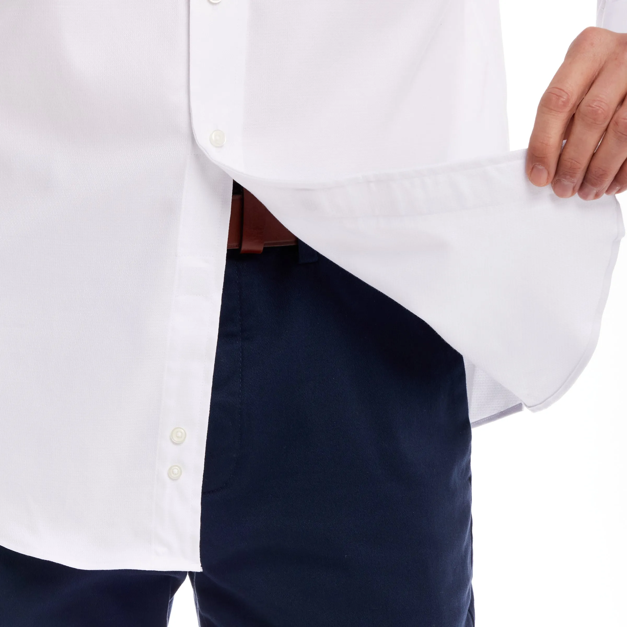 Long Sleeve White ‘Ryan’ Dress Shirt with Magnetic Closures