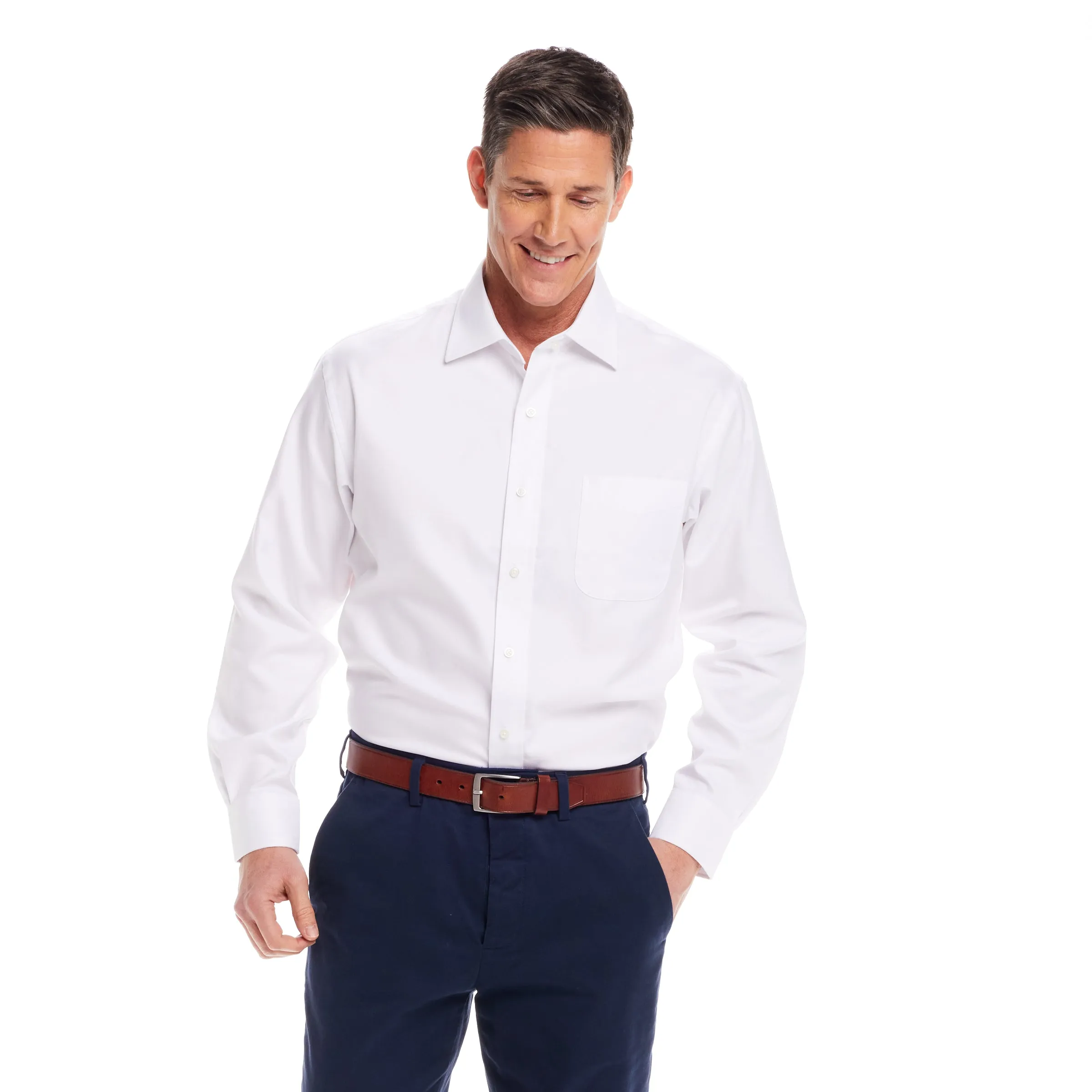 Long Sleeve White ‘Ryan’ Dress Shirt with Magnetic Closures